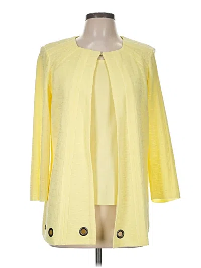 Pre-owned Ming Wang Cardigan Sweater In Yellow