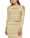 Ming Wang Cold-shoulder Top In Neutral