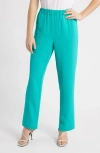 Ming Wang Crêpe De Chine Pants In Emerald Awe