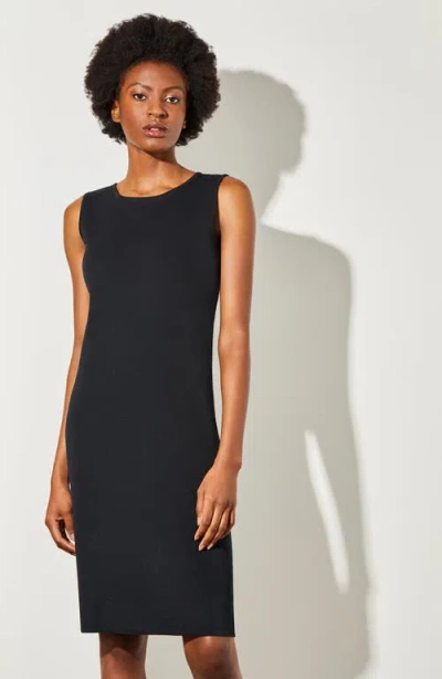 Ming Wang Crew Neck Tank Knit Dress In Black