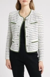Ming Wang Dashed Stripe Knit Jacket