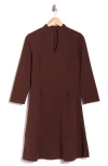 Ming Wang Deco Crepe Cocktail Dress In Brown