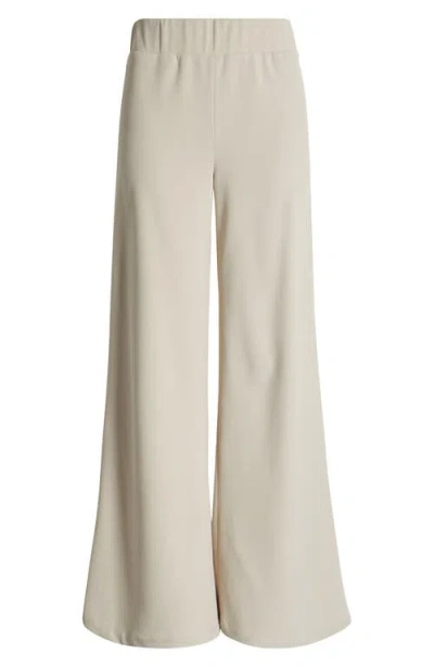 Ming Wang Deco Crepe Wide Leg Trousers In Limestone