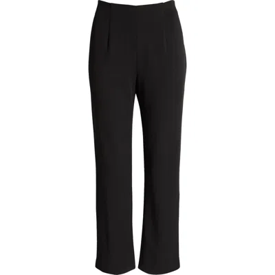 Ming Wang Deco Pintuck Crepe Pants In Black