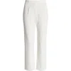 Ming Wang Deco Pintuck Crepe Pants In White