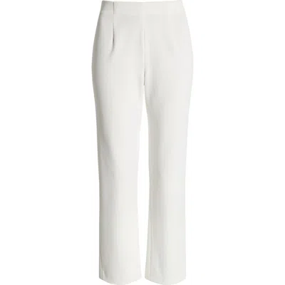 Ming Wang Deco Pintuck Crepe Pants In White