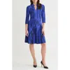 Ming Wang Dual-toned Soft Knit Dress In Blue