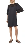 MING WANG EMBROIDERED DETAIL BELL SLEEVE DRESS