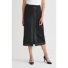Ming Wang Faux Leather Trim Stretch Ponte Skirt In Multi