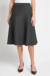 Ming Wang Flare Knit Midi Skirt In Gray