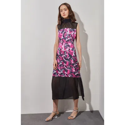 Ming Wang Floral Midi Sheath Dress In Multi