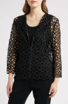 Ming Wang Geometric Cutout Jacket In Black