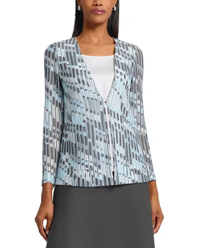 Ming Wang Heritage Fit Burnout Jacquard Knit Jacket In Multi