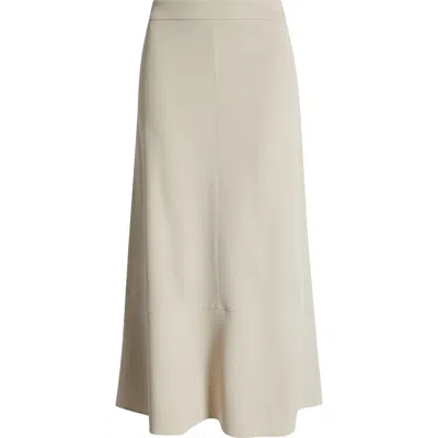 Ming Wang Heritage Fit Flare Deco Crêpe De Chine Maxi Skirt In Limestone