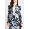Ming Wang Heritage Fit Floral Jacquard Jacket In Gray