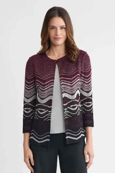 Ming Wang Heritage Lurex Landscape Jacquard Knit Jacket In Multi