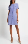 Ming Wang Honeycomb Tweed Sheath Dress
