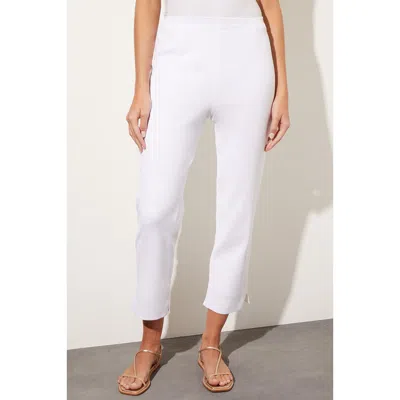 Ming Wang Knit Lined Straight-leg Ankle Pants In White