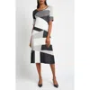 Ming Wang Knit Midi Dress In Gray