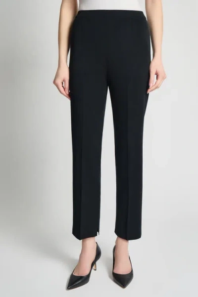 Ming Wang Knit Straight Leg Ankle Pants In Black