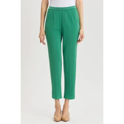 Ming Wang Knit Straight-leg Ankle Pants In Green