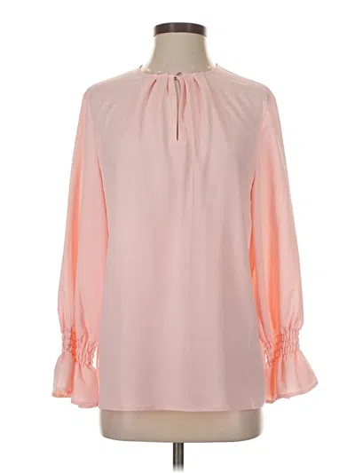 Pre-owned Ming Wang Long Sleeve Blouse In Pink