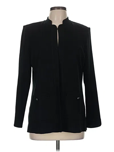 Pre-owned Ming Wang Long Sleeve Top Black Mock Neckline Tops