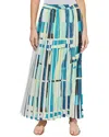 Ming Wang Maxi A-line Skirt In Blue