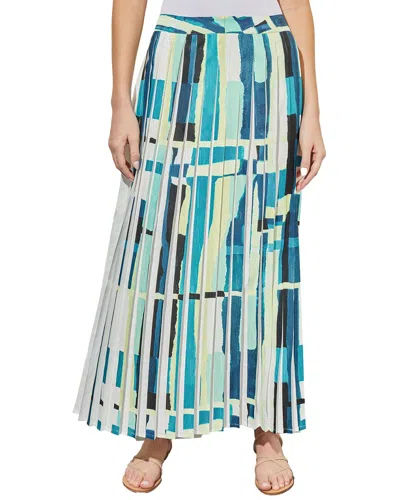 Ming Wang Maxi A-line Skirt In 310-bermuda/limonata/white/bla