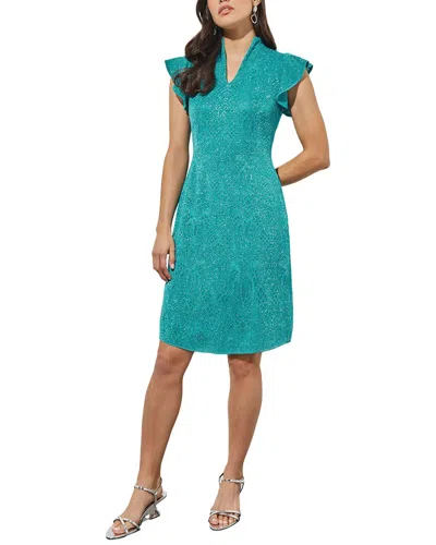 Ming Wang Metallic Knit Sheath Dress In 305-bermuda