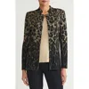 Ming Wang Metallic Leopard Jacquard Jacket In Black