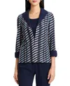 Ming Wang Mixed-media Wing Collar Jacket In Multi