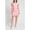 Ming Wang Modern Fit Fringe Trim Tweed Dress