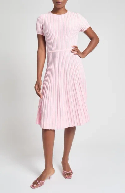 Ming Wang Modern Fit Stripe A-line Knit Dress