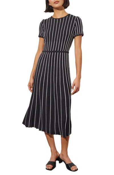 Ming Wang Modern Fit Stripe A-line Knit Dress