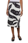 Ming Wang Pattern Rib Skirt In Black/ White