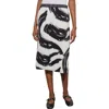 Ming Wang Pattern Rib Skirt In Black/white
