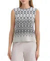 Ming Wang Plus Diamond Jacquard Knit Tank In Multi