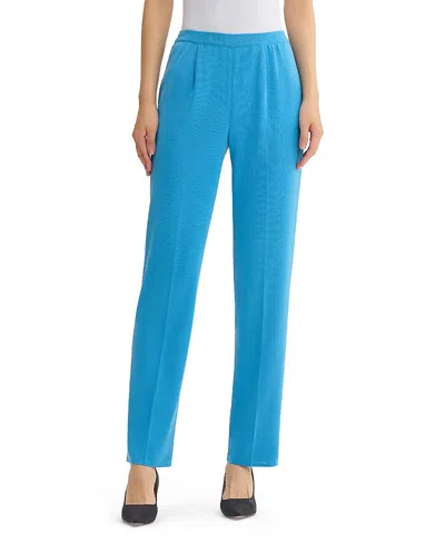 Ming Wang Plus Knit Straight Leg Pants In Blue