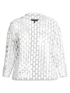 MING WANG, PLUS SIZE WOMEN'S CAGE CUT-OUT JACKET