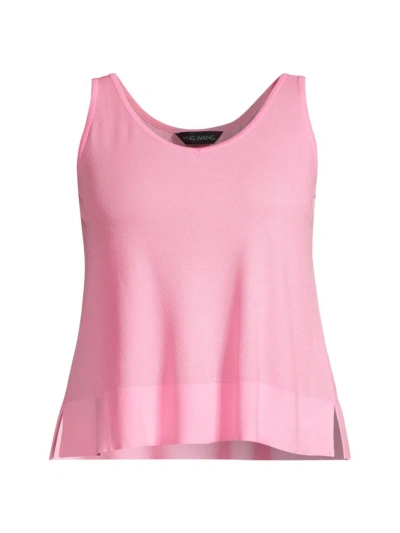 Ming Wang, Plus Size Women's Knit Scoopneck Tank In Perfect Pink