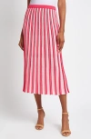 Ming Wang Pointelle Stitch A-line Sweater Skirt