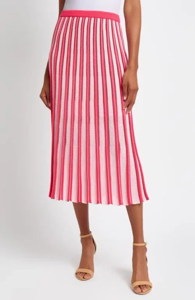Ming Wang Pointelle Stitch A-line Sweater Skirt
