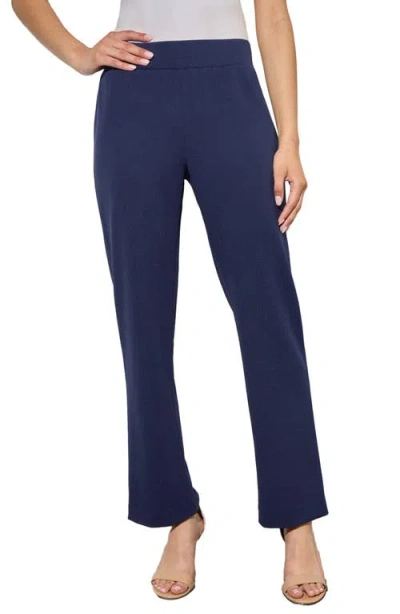 Ming Wang Pull-on Crepe Pants In Regatta