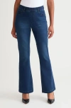 Ming Wang Pull-on Flare Jeans In Gold