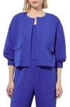 MING WANG RELAXED FIT CREPE JACKET