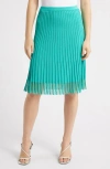 Ming Wang Rib Skirt In Emerald Awe