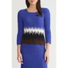 Ming Wang Ribbed Ombré Knit Top In Multi