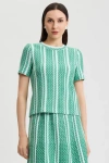 Ming Wang Roadmap Pattern Soft Knit Top In Multi