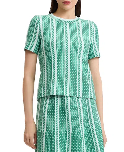 MING WANG ROADMAP PATTERN SOFT KNIT TOP